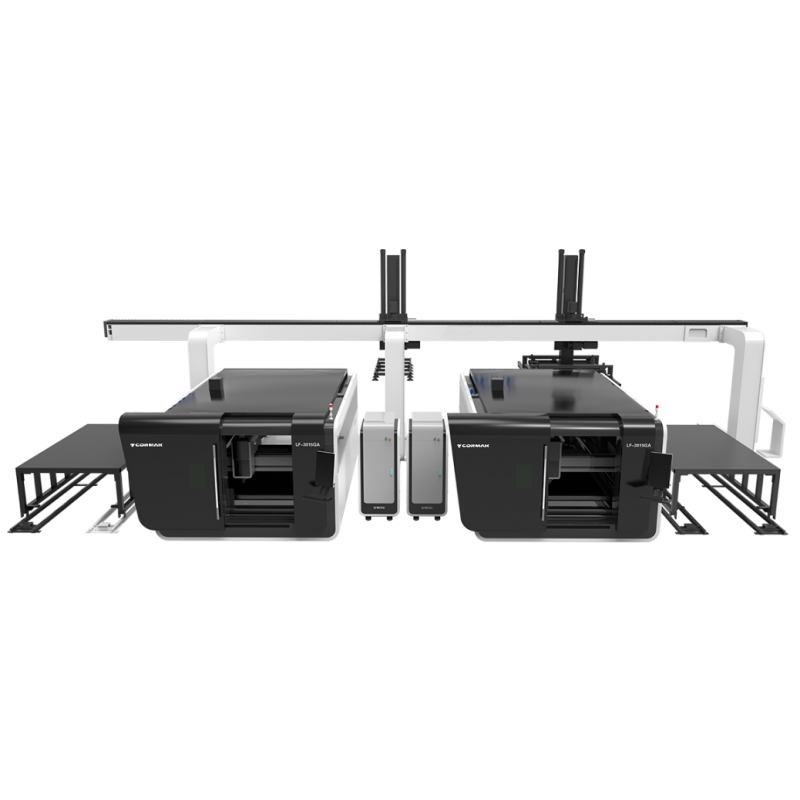 Laser a fibra CORMAK LF3015GAL con carico e scarico automatico