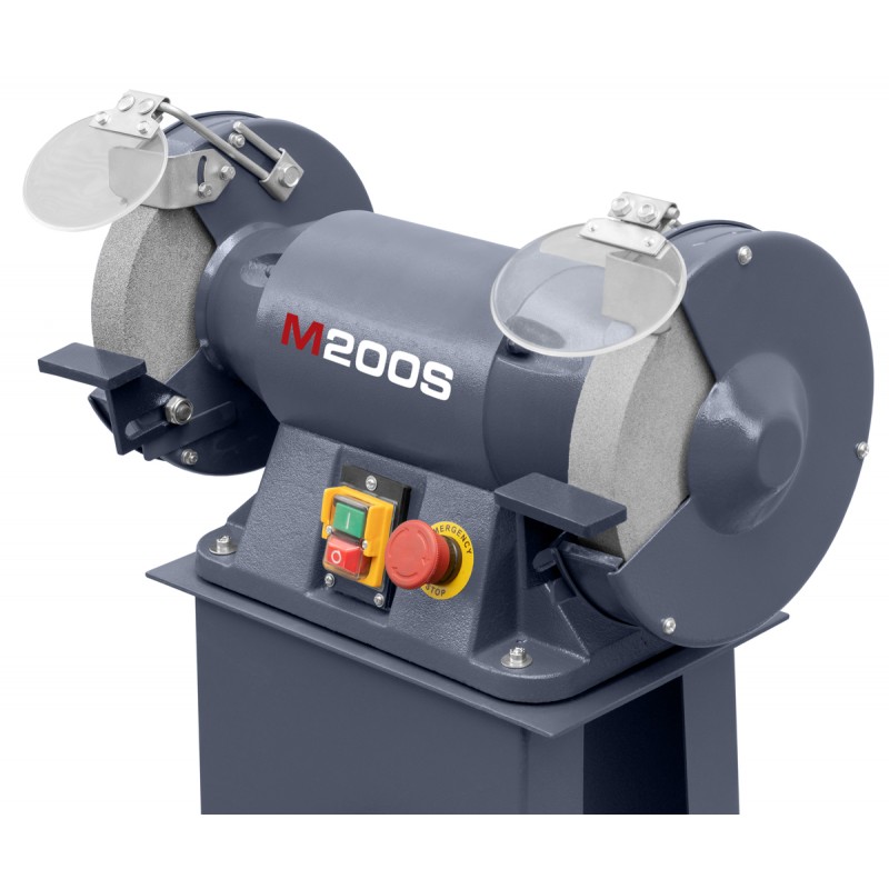 Smerigliatrice a doppio disco CORMAK M200S con base, officina | CORMAK