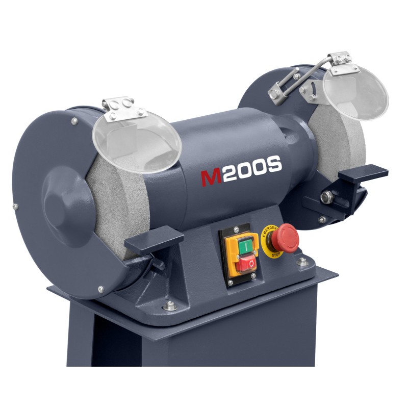 Smerigliatrice a doppio disco CORMAK M200S con base, officina | CORMAK