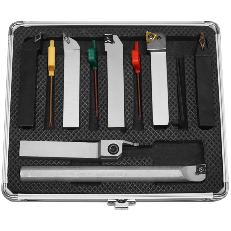 Set 7 utensili da tornio CORMAK 16x16mm con inserti | CORMAK