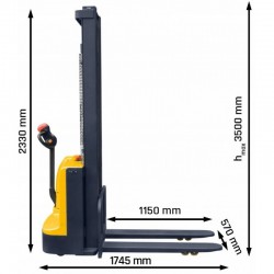 Carrello elevatore elettrico a montante Q10E35 (portata 1000 kg, altezza di sollevamento 3500 mm)