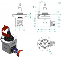 Aggregato CNC ISO30 1xER25 90° ATC | CORMAK
