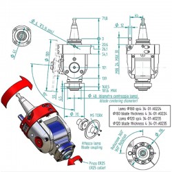 Testa angolare CNC CORMAK ISO30 ER25 regolabile 0–180° | CORMAK