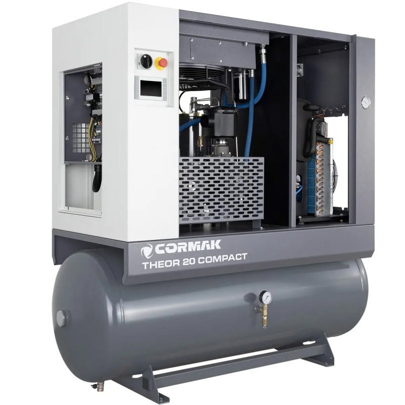 Compressore a vite con essiccatore, inverter e serbatoio 500L CORMAK THEOR 20 COMPACT 2000L/min 15kW