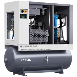 Compressore a vite con essiccatore, inverter e serbatoio 270L CORMAK LUFT 1000 VSD COMPACT 950L/min 7.5kW