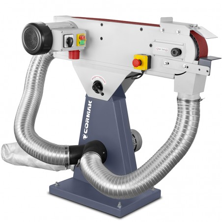 Levigatrice a nastro CORMAK SM75DC con aspirazione industriale | CORMAK