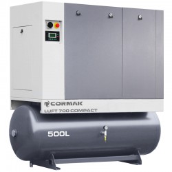 Compressore a vite con essiccatore e serbatoio 500L CORMAK LUFT 700 COMPACT 650L/min 5.5kW