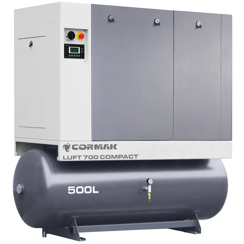 Compressore a vite con essiccatore e serbatoio 500L CORMAK LUFT 700 COMPACT 650L/min 5.5kW