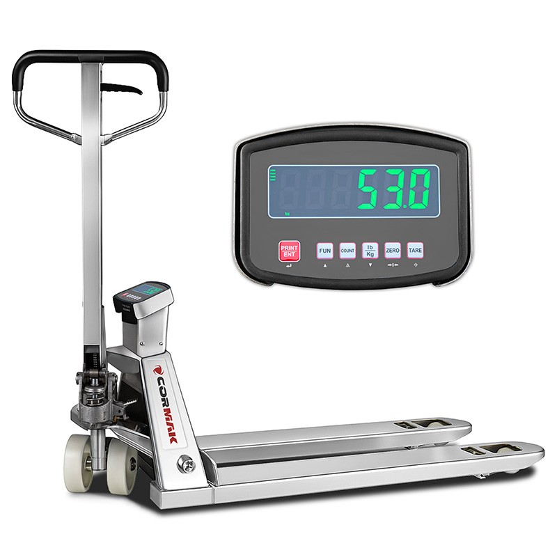 Transpallet in acciaio inossidabile con bilancia elettronica SP2000-304 da 2000 kg (sollevamento e traslazione elettrici)