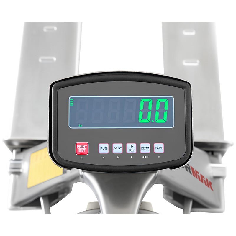 Transpallet in acciaio inossidabile con bilancia elettronica SP2000-304 da 2000 kg (sollevamento e traslazione elettrici)