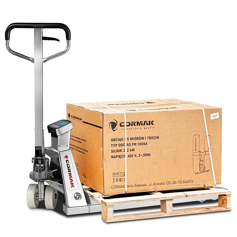 Transpallet in acciaio inossidabile con bilancia elettronica SP2000-304 da 2000 kg (sollevamento e traslazione elettrici)