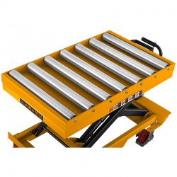 Carrello a forbice con rulli TA50R (portata 500 kg, corsa 1000 mm)