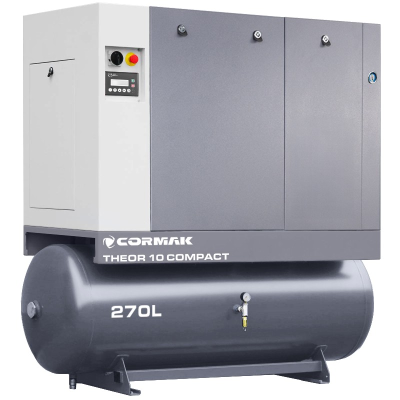 Compressore a vite con essiccatore CORMAK THEOR 10 COMPACT - 7,5kW - 950L/min - serbatoio 270L
