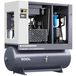 Compressore a vite con essiccatore CORMAK THEOR 7,5 COMPACT - 5,5kW - 650L/min serbatoio 500L