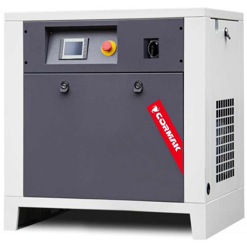 Compressore a vite con inverter, essiccatore IZBERG N10S e serbatoio verticale 270L CORMAK LUFT 1000 950L/min 7.5kW