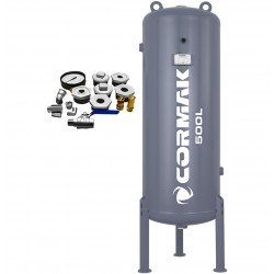 Compressore a vite con inverter, essiccatore IZBERG N10S e serbatoio verticale 500L CORMAK LUFT 1000 950L/min 7.5kW