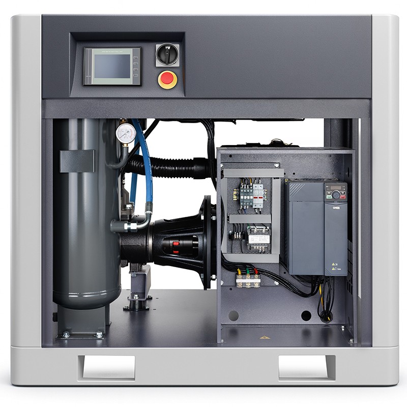 Compressore a vite con inverter, essiccatore IZBERG N20S e serbatoio verticale 500L CORMAK LUFT 1500 1580L/min 11kW