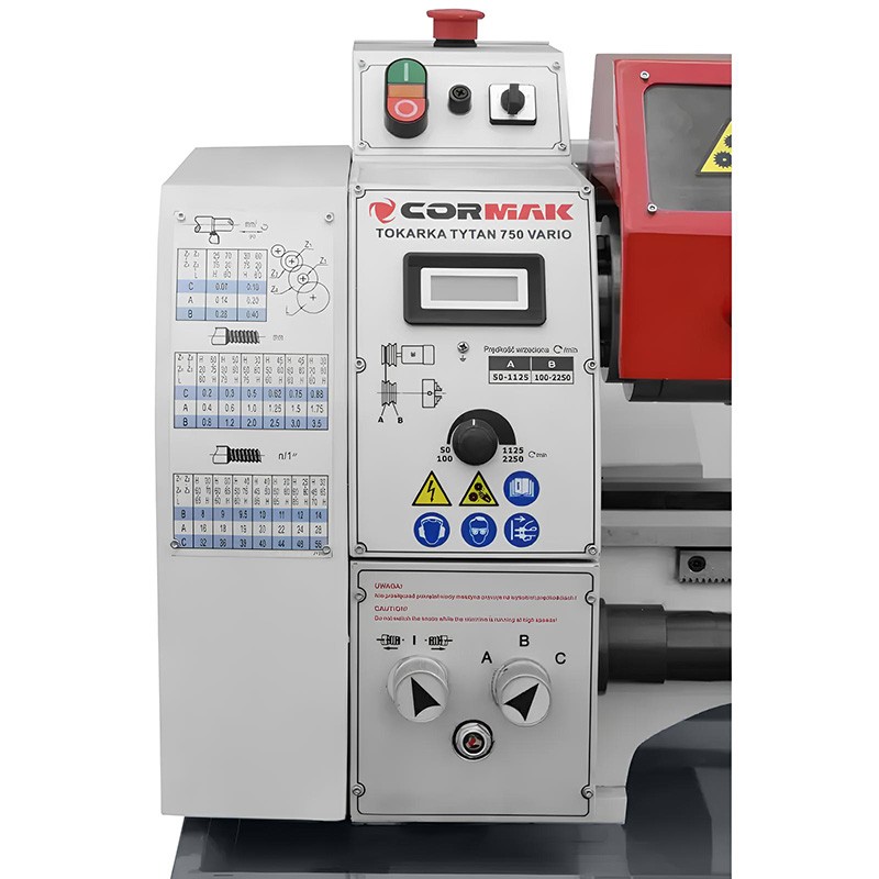Tornio universale convenzionale CORMAK TYTAN 250x750 VARIO 230V con base | CORMAK