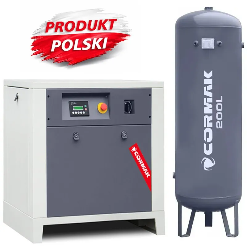 Compressore a vite CORMAK LUFT 700 - 5.5kW - 650L/min + Serbatoio per aria compressa 200L