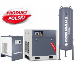 Compressore a vite con inverter, essiccatore IZBERG N20S e serbatoio verticale 500L CORMAK LUFT 1500 1580L/min 11kW