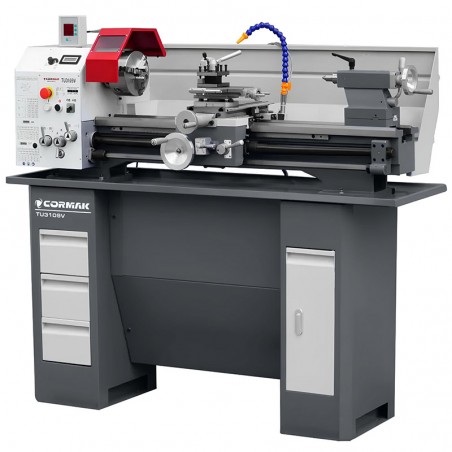 Tornio universale CORMAK 310x900 230V VARIO con DRO e basamento | CORMAK
