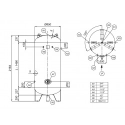 Serbatoio aria zincato CORMAK 1,000L 11bar | CORMAK