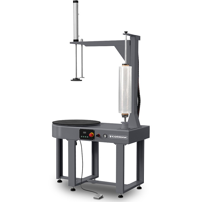 Avvolgitrice semiautomatica per pacchi e cartoni con film estensibile CORMAK O-900 | CORMAK