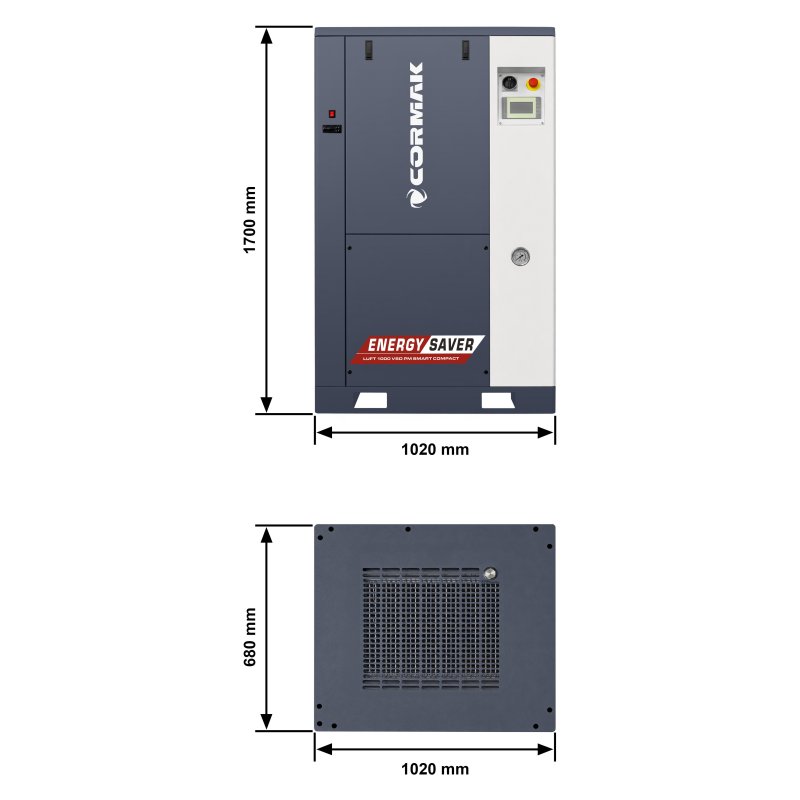 Compressore a vite con essiccatore CORMAK LUFT 1000 VSD+PM COMPACT SMART 7.5kW - 950L/min