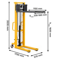 Sollevatore manuale carrello 1600 mm CORMAK P716 700 kg