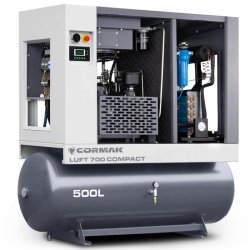 Compressore a vite con essiccatore e serbatoio 500L CORMAK LUFT 700 COMPACT 650L/min 5.5kW