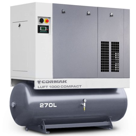 Compressore a vite con essiccatore e serbatoio 270L CORMAK LUFT 1000 COMPACT 950L/min 7.5kW