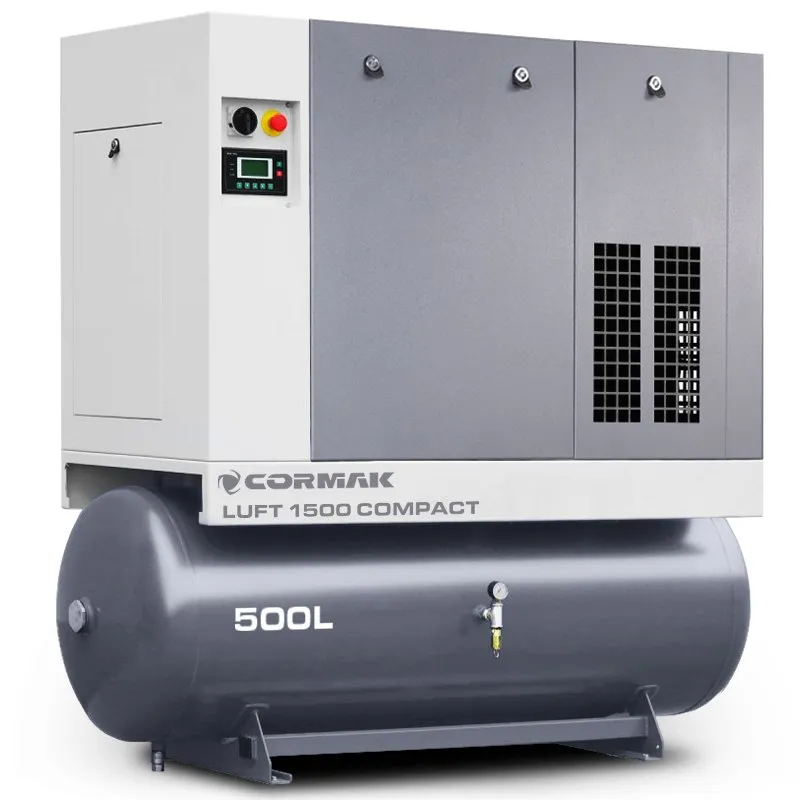 Compressore a vite con essiccatore e serbatoio 500L CORMAK LUFT 1500 COMPACT 1580L/min 11kW