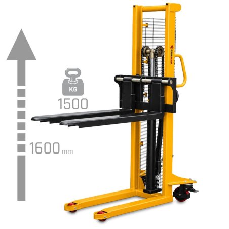 Sollevatore manuale carrello 1600 mm WRHS 1516 1500 kg con forche regolabili