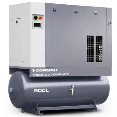 Compressore a vite con essiccatore e serbatoio 500L CORMAK THEOR 20 COMPACT 2000L/min 15kW