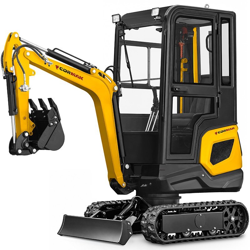 Miniescavatore cingolato con cabina CORMAK KL12 1.200kg per lavori di movimento terra
