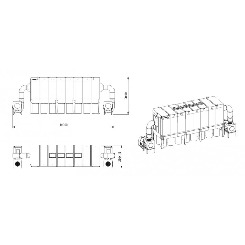 Estrattore industriale CORMAK DCV52200 Vibra Motor PREMIUM 52 200 m³/h 140HP | CORMAK